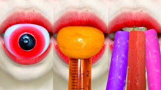 Asmr Eyeball Gummy Basketball Syringe Gummy Meringue Cookies Eating Sounds