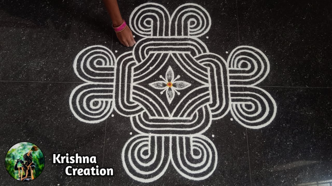 Easy Padi Kolam Design with 9x3x3 dots | Simple Padi Kolam | Beautiful Rangoli | Padi kolam Muggulu