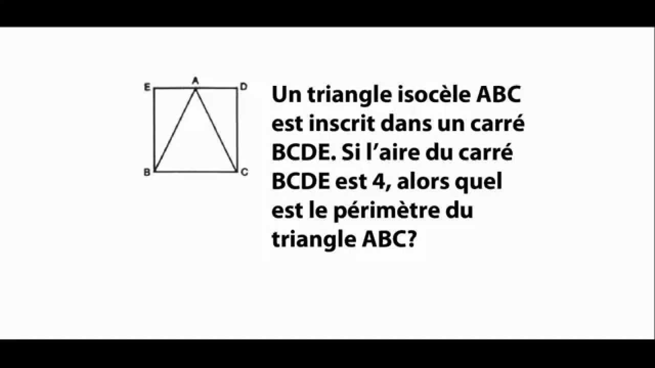 Comment Calculer Le Périmètre D Un Triangle Isocèle