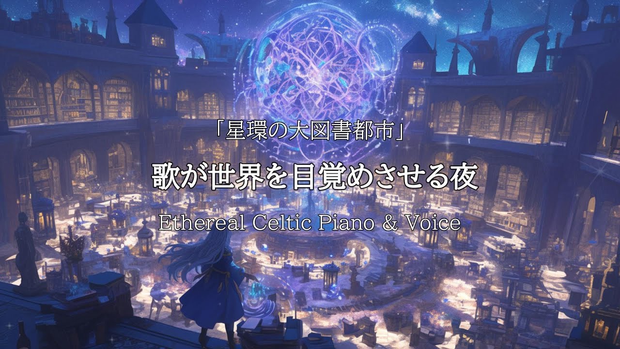 【作業用BGM】「星環の大図書都市 ― 歌が世界を目覚めさせる夜」【癒し|リラックス】散歩 | 読書 |勉強 | 瞑想