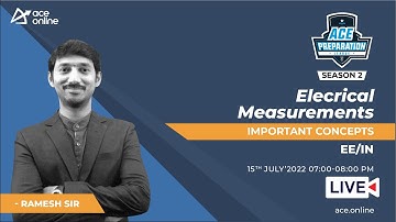 Elecrical Measurements - Important Concepts for GATE | Pabba Ramesh Sir | EE/IN | ACE Online Live
