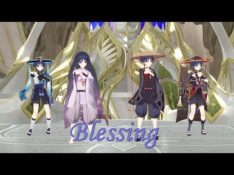 【Genshin Impact/原神/원신/MME/MMD 카메라/생축영상】 스카라 4인방으로 "Blessing"