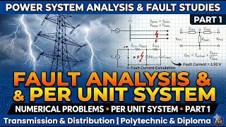 Numerical on Fault Analysis & Per Unit System Part 1 |Solved Problems | T & D |Polytechnic & Diploma