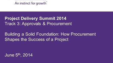 2014 Project Delivery Session 11 Part 1 Approvals & Procurement - A PSP Forum