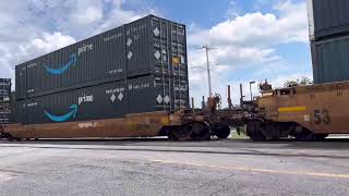 CSX 7586 Leads Fast 60+MPH CSX I195-30 SB Intermodal Train Thru Kingstree SC