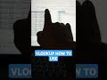 #Vlookup short vedio || #Data mapping short vedio|| #VLOOKUP kese lagayein excel m short vedio
