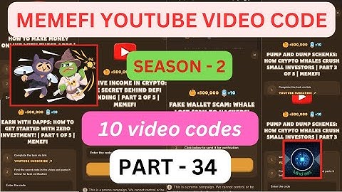 Memefi Code Today | Memefi Video Code Today | Part - 34 @MemeGirls99  @MemeFiClub