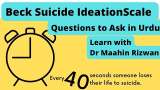 Beck Suicidal Ideation Scale- In Urdu- Suicide-Psychiatry Hub