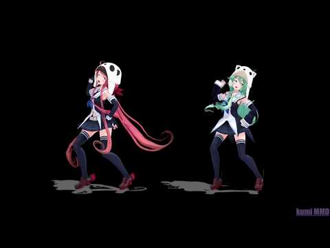 [MMD] 江風＆山風 きょうもハレバレ 正面固定カメラ 1080ｐ60ｆｐｓ [艦これ] BlackBack
