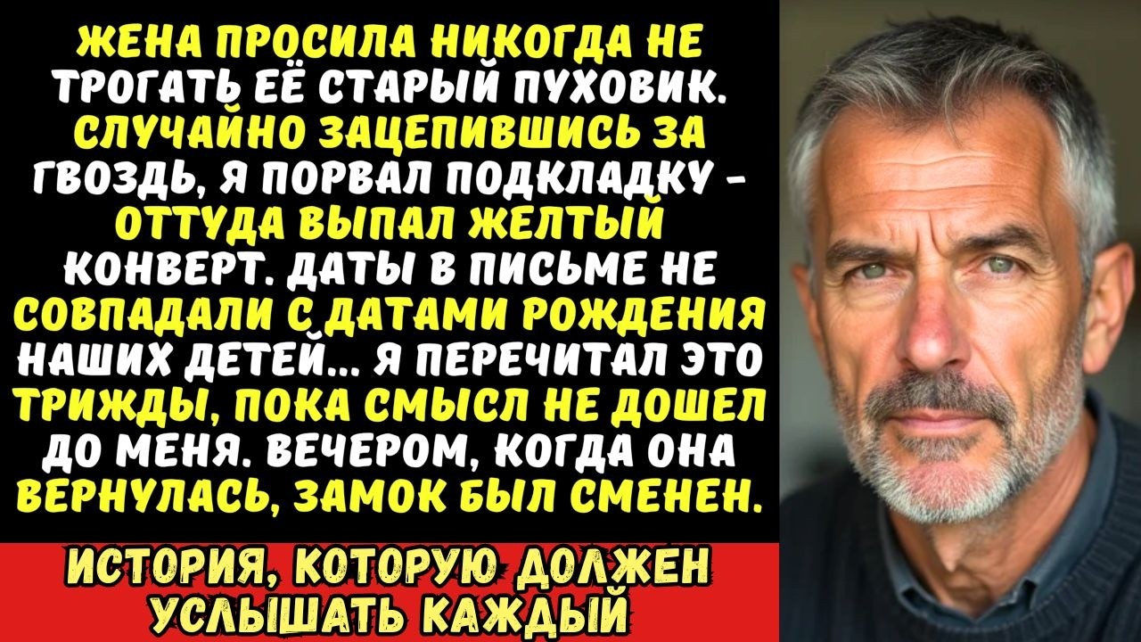 Я случайно порвал куртку жены и нашел в подкладке зашитый конверт. Прочитав письмо, я забрал детей.
