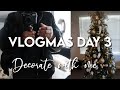 VLOGMAS Day 3 Mini VLOG | Decorating my friends’ Black & Gold Christmas Tree