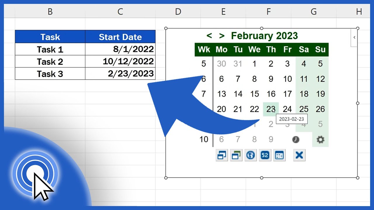 How to Insert a Calendar in Excel (the Simplest Way) YouTube