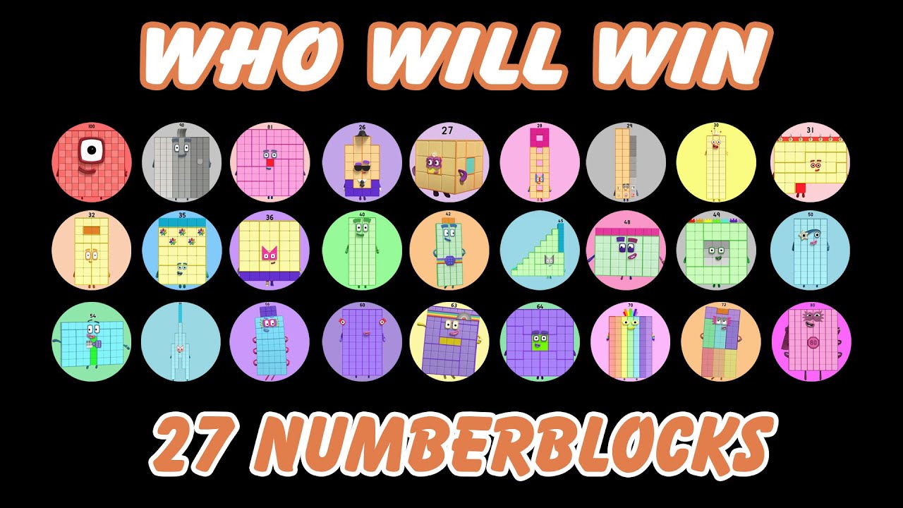 27 блоков с числами в гонке Algodoo Marble Race — Когда ваш номер выбит — Часть 2