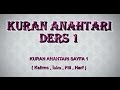 Kuran Arapçası / Kuran Anahtarı Ders01