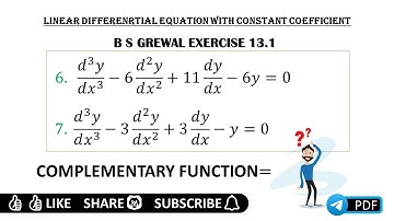 Bs Grewal Exercise 13.1 question 5, 6 solved || Linear Differential Equation 🔥 concept