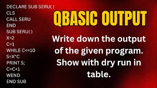 Computer | QBASIC | Write down the output of the given program.