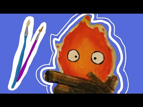 calcifer the fire demon studio ghibli speed paint magical movie