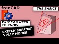 Freecad basics of using sketch attachment modes