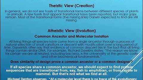 CREATION VS EVOLUTION Point 5: Missing Links