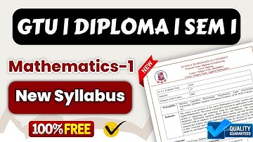 GTU | Diploma 1st Semester | Mathematics-1 | New Syllabus 2025-26 | Free Course