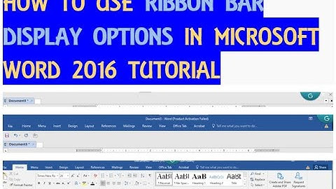 HOW TO USE RIBBON BAR DISPLAY OPTIONS IN MICROSOFT WORD 2016 TUTORIAL