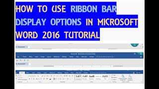 Famous HOW TO USE RIBBON BAR DISPLAY OPTIONS IN MICROSOFT WORD 2016 TUTORIAL Profile