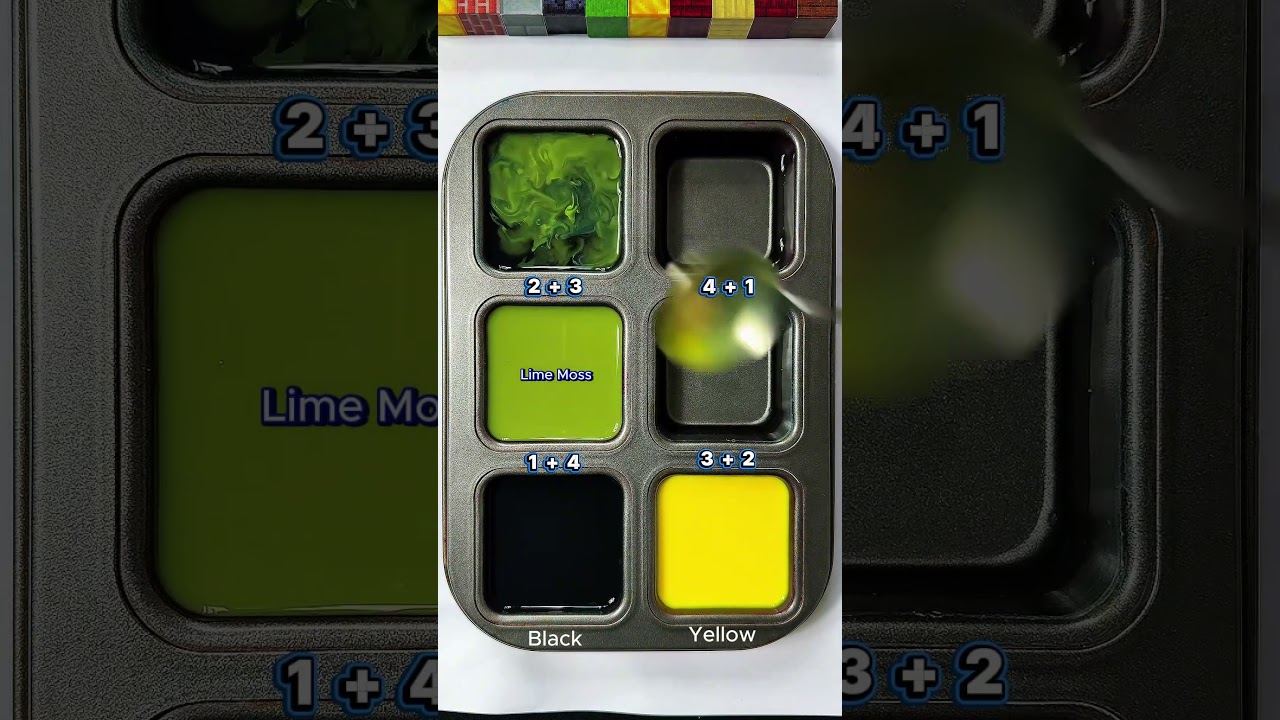 4 Shades of Green from Black and Yellow The Last One is Surprising #colormixing