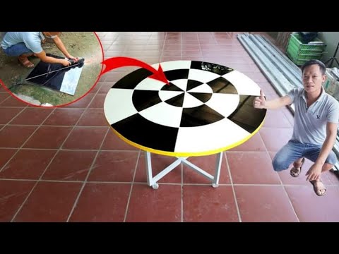 Video Cách làm bàn xi măng bàn sẫn vườn đẹp từ gạch men - YouTube
