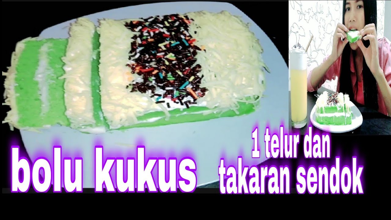 BOLU KUKUS PASTA PANDAN TAKARAN SENDOK DAN SATU TELUR
