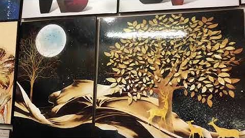 Tranh treo tường rừng vàng ánh kim - AmiA.com.vn