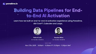 Building Data Pipelines for End-2-End AI Activation