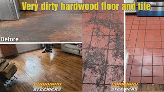 The dirtest hardwood floor and tile I ever cleaned. Like and Subscribe