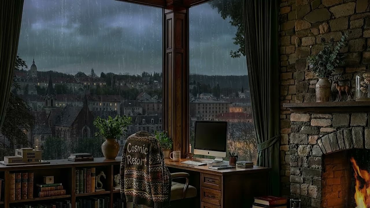 Cozy Rainy Study Rooms • Focus Ambience • Productivity Sounds