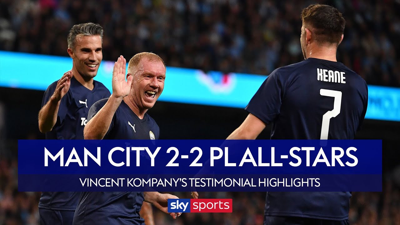 Benjani scores late equaliser! |  Vincent Kompany Testimonial |  Man City Legends 2-2 PL All-Stars