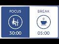 30/5 Pomodoro Timer 6h with White Noise | Study with Me, Focus & Productivity #pomodorotimer