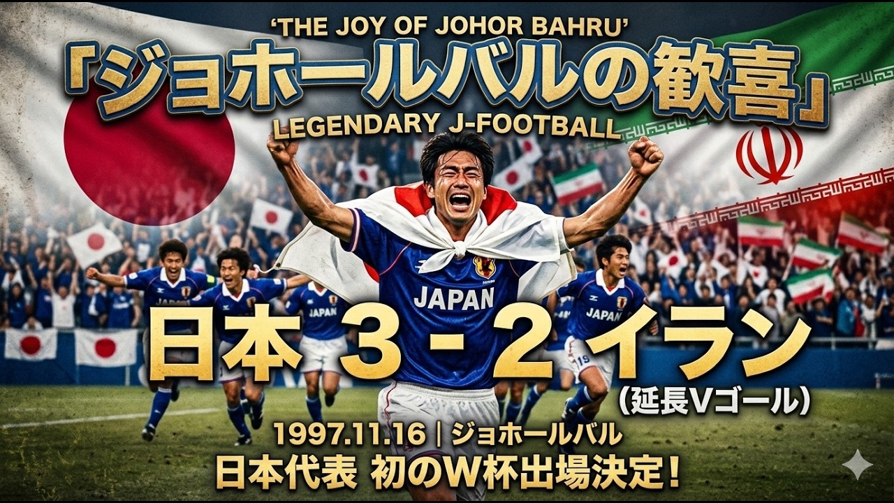adidas 日本代表！ジョホールバルの歓喜！オシャレすぎる！ 日本代表 vs イラン代表【ジョホールバルの歓喜】日本代表の運命を変え