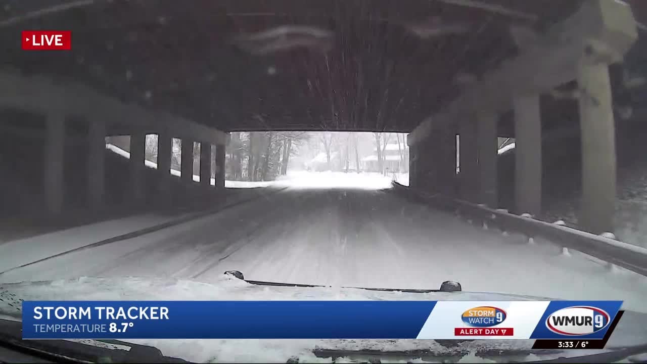 New Hampshire road conditions deteriorating as snow piles up - YouTube