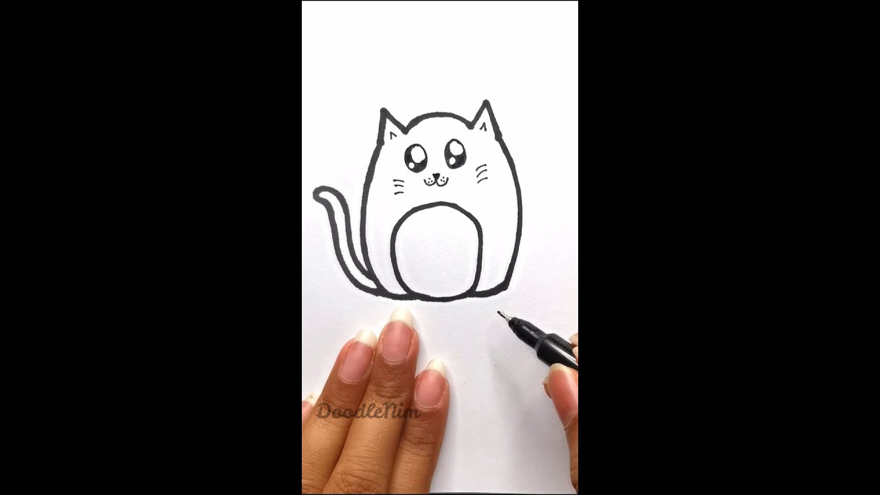 How to Draw a Cute Cat Step by Step Easy for Beginners #shorts - YouTube