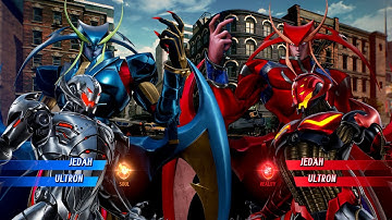 Blue Jedah & Ultron VS Red Jedah & Red Ultron (Hardest AI) - Marvel vs Capcom Infinite