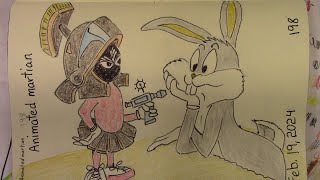 Memphis Drawing Marvin the Martian and Bugs Bunny Prompt Animated Martian 198