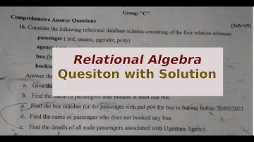 DBMS - Relational Algebra Questions with Solution - Part 2