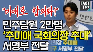 “미애로 합의봐!”....민주당원 2만명 ‘추미애 국회의장 추대’ 서명부 전달