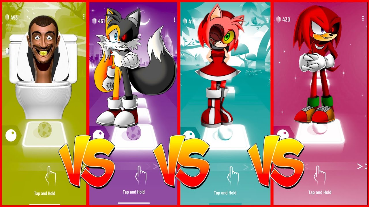 SKIBIDI TOILET 🆚 SONIC TAILS EXE 🆚 AMY ROSE EXE 🆚 KNUCKLES EXE - Tiles ...