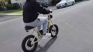 Droyd Blipper kids mini electric bike test ride Resimi