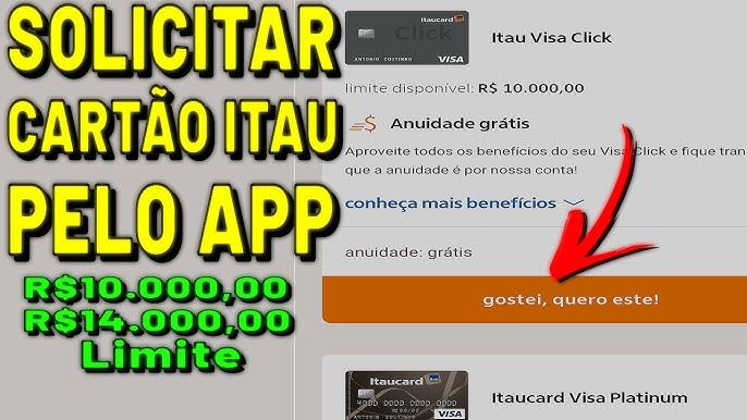 Cartão Click Platinum - Peça Aqui Seu Cartão de Crédito Itaucard