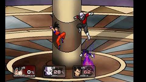 Goku vs Jiren vs Vegeta en Super Smash flash 2