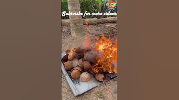 Making Coconut Shell Charcoal at Home 🥥🔥 #coconutcharcoal #doityourself #srilanka #shorts