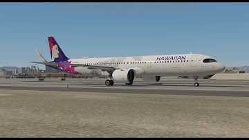 Hawaiian Toliss A321 NEO | Time-lapse Landing at McCarran Airport (LAS)