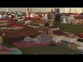 Morrocans displaced by the quake wake up in makeshift shelter in Marrakesh | AFP