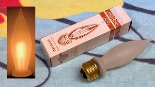 Nalco Candylbeme Carbon Filament Incandescent Flame Light Bulb